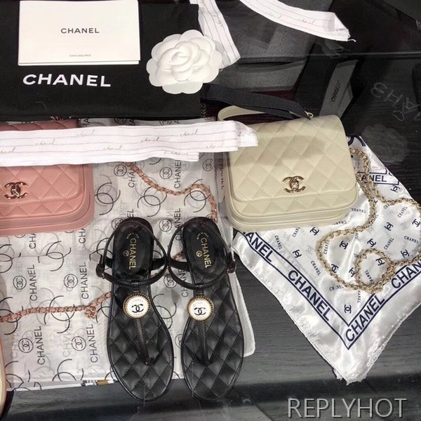 샤넬 coco 샌들 블랙