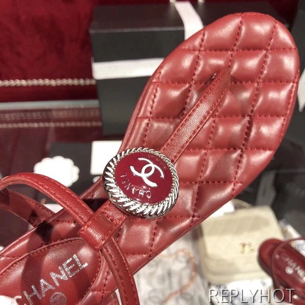 샤넬 coco 샌들 버건디