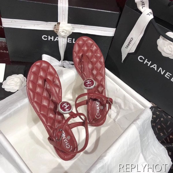 샤넬 coco 샌들 버건디