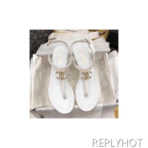 샤넬 cc로고샌들 화이트