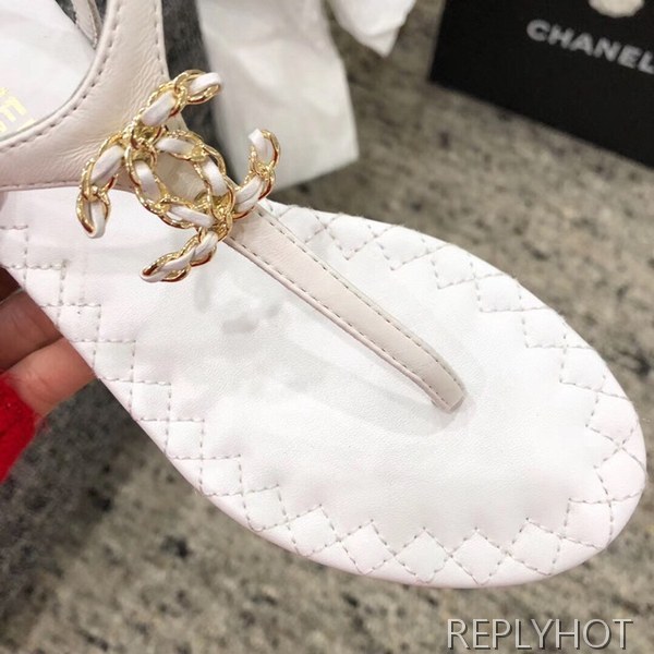 샤넬 cc로고샌들 화이트