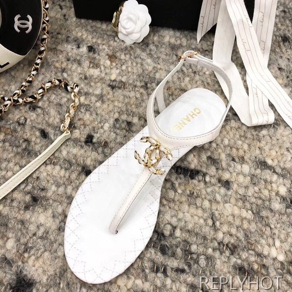 샤넬 cc로고샌들 화이트