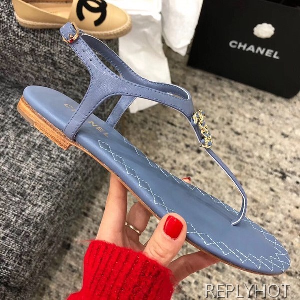 샤넬 cc로고샌들 블루