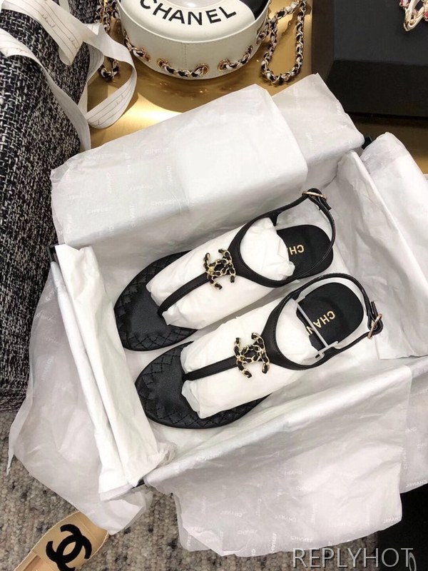 샤넬 cc로고샌들 블랙