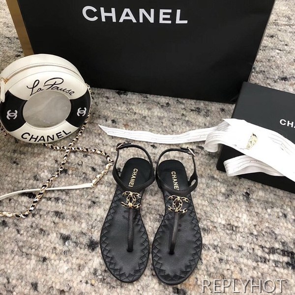 샤넬 cc로고샌들 블랙