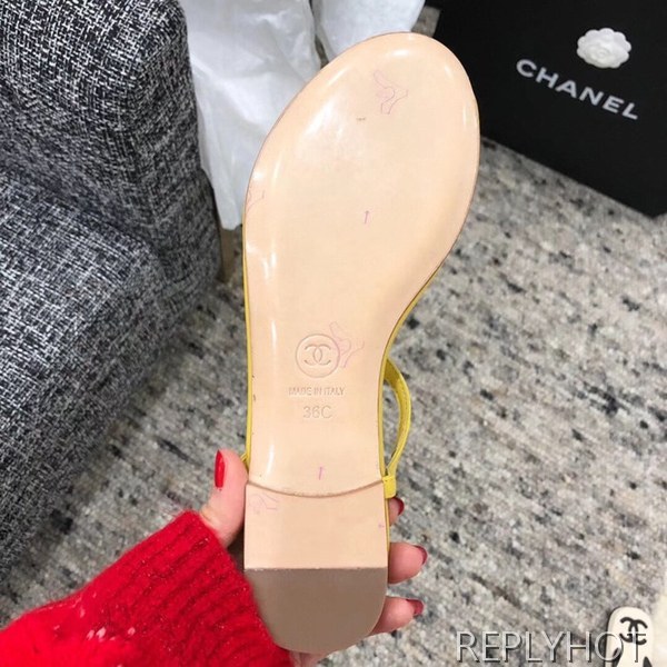 샤넬 cc로고 샌들 옐로우