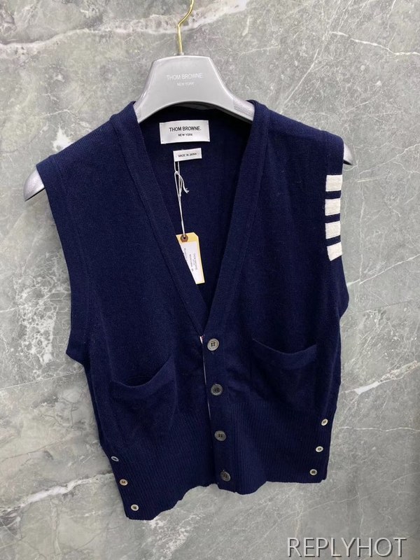 톰브라운 2020 캐시미어 스트라이프프린팅 니트베스트