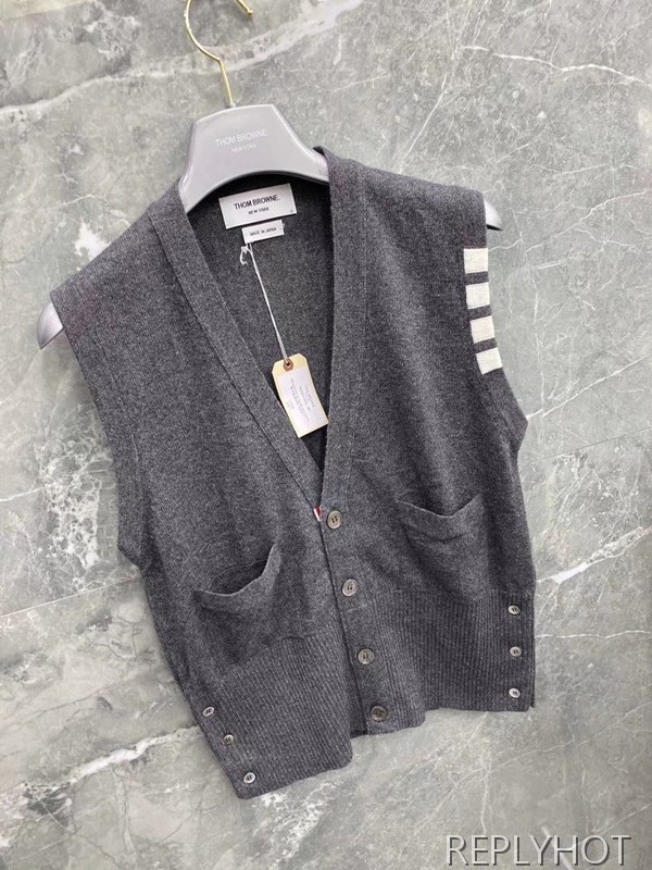 톰브라운 2020 캐시미어 스트라이프프린팅 니트베스트