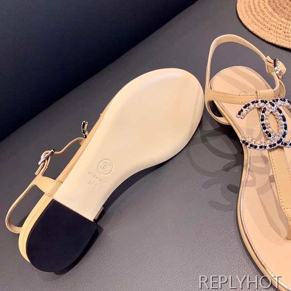 19 샤넬 cc로고 샌들 베이지