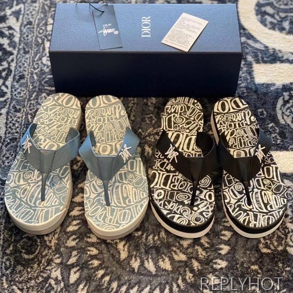 디올 2020 스투시 콜라보 플립플랍 샌들