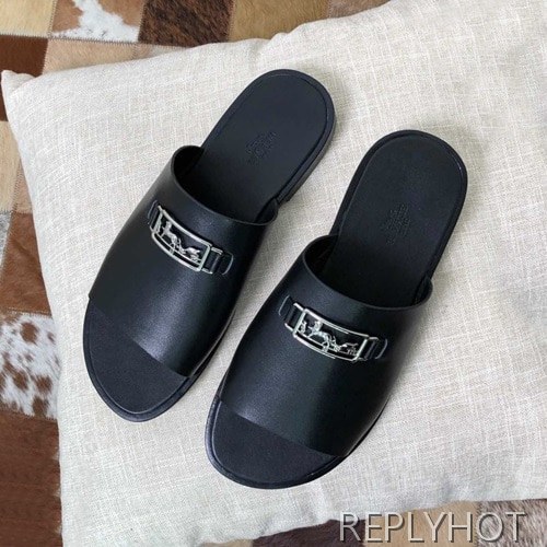 Hermes 2020 Mens Leather Slipper