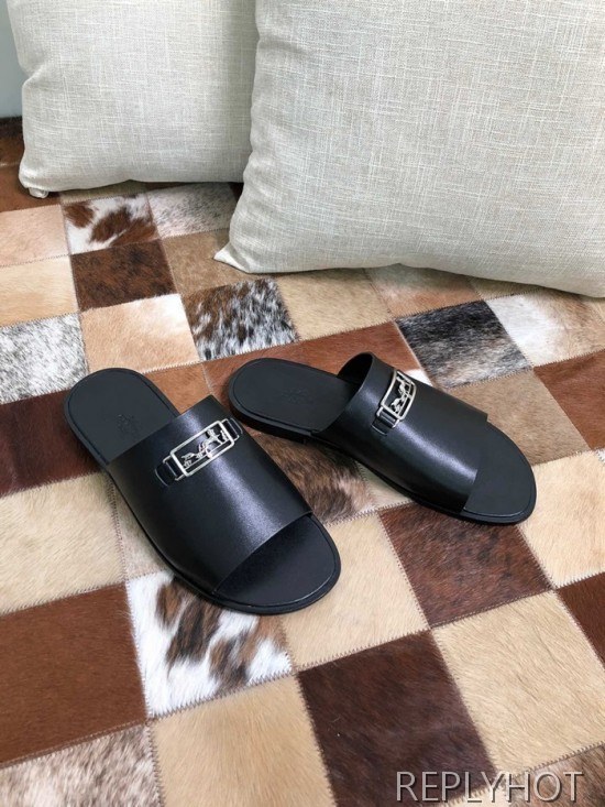 Hermes 2020 Mens Leather Slipper