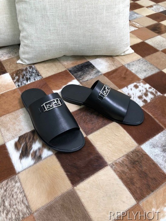 Hermes 2020 Mens Leather Slipper