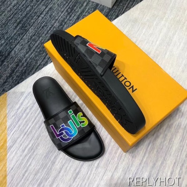 루이비통 2020 다미에 그라데이션로고프린팅 비치샌들