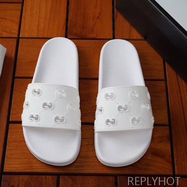 구찌 2020 시마엠보로고 화이트비치샌들