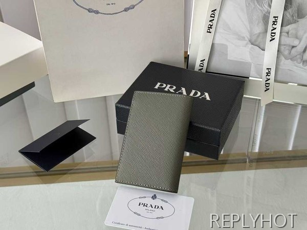 프라다 2025 밀라노로고 와펜 그레이컬러 오거나이저 지갑