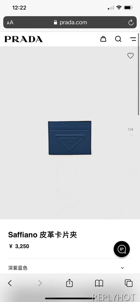 프라다 2023 사피아노 트라이앵글 로고 카드 지갑