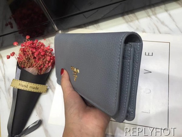 Prada 프라다 여성용 메탈로고 장지갑 그레이,베이지,딥그린,네이비