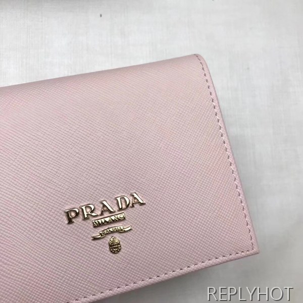 Prada 프라다 여성용 사피아노 반지갑 핑크,레드