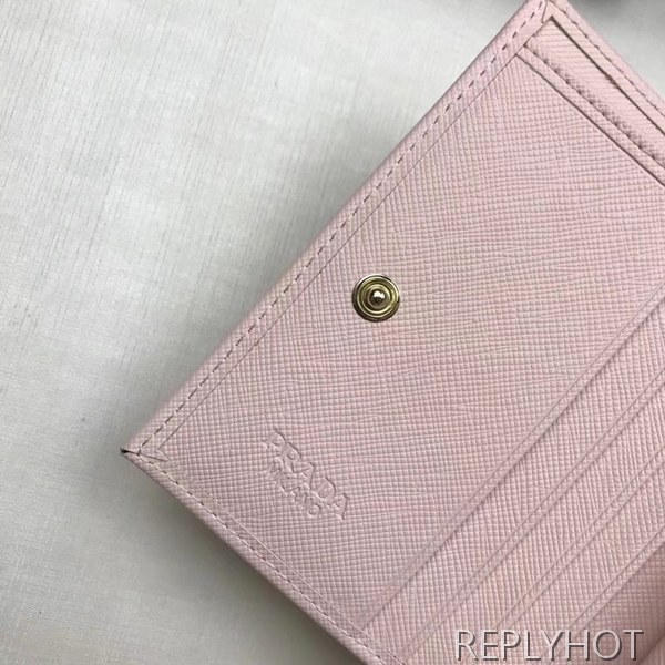 Prada 프라다 여성용 사피아노 반지갑 핑크,레드