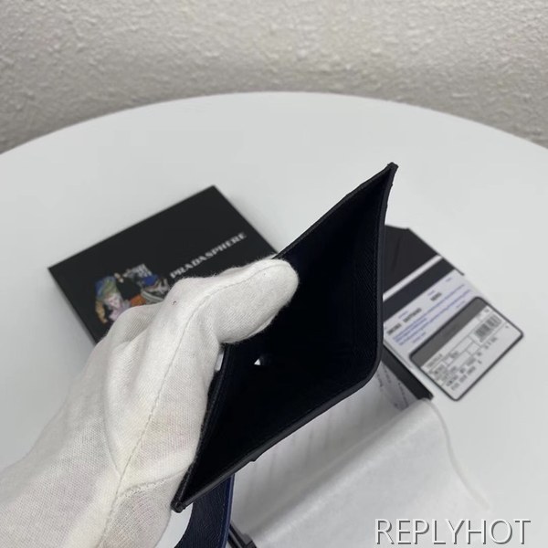 프라다 2020 사피아노 남성용 카드 퍼스,PRAW0164,10CM.블랙블루,네이비그린