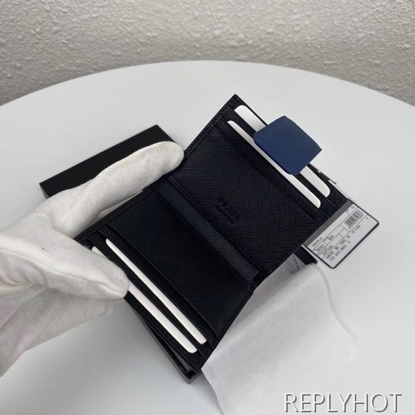 프라다 2020 사피아노 남성용 카드 퍼스,PRAW0164,10CM.블랙블루,네이비그린