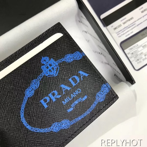 프라다 2020 사피아노 남성용 카드 퍼스,PRAW0159,10CM.블랙,화이트