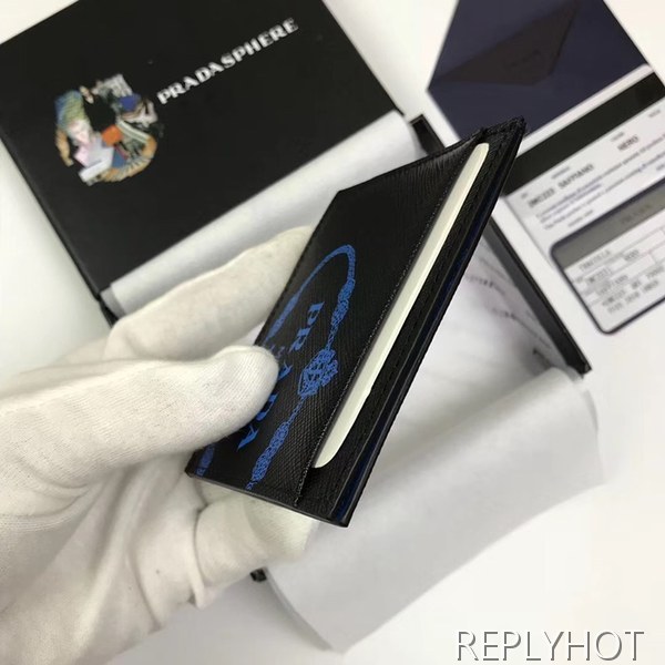 프라다 2020 사피아노 남성용 카드 퍼스,PRAW0159,10CM.블랙,화이트