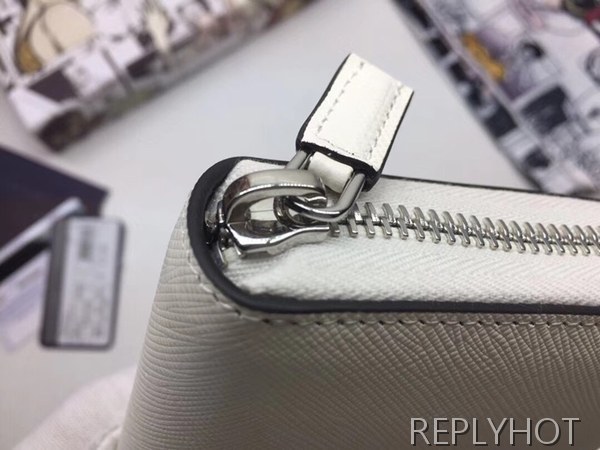 프라다 2020 사피아노 지퍼 라운드 장지갑,PRAW0152,20CM.화이트,네이비