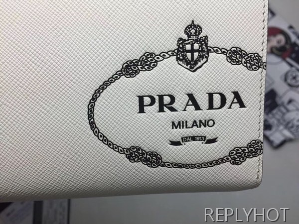 프라다 2020 사피아노 지퍼 라운드 장지갑,PRAW0152,20CM.화이트,네이비