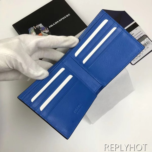 프라다 2020 사피아노 남성용 반지갑,PRAW0157,11CM.블랙,블루
