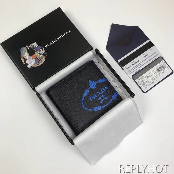 프라다 2020 사피아노 남성용 반지갑,PRAW0157,11CM.블랙,블루