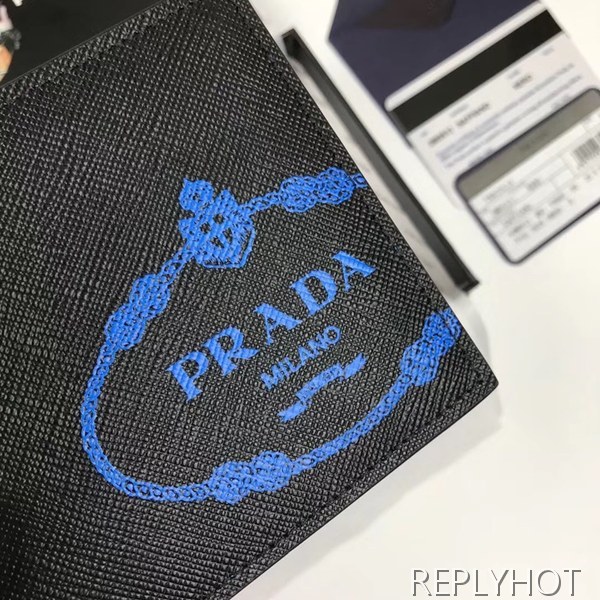 프라다 2020 사피아노 남성용 반지갑,PRAW0157,11CM.블랙,블루