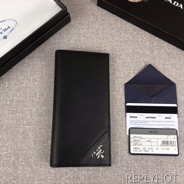 Prada 프라다 사피아노 장지갑 블랙,네이비