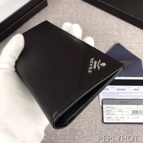 Prada 프라다 사피아노 장지갑 블랙,네이비