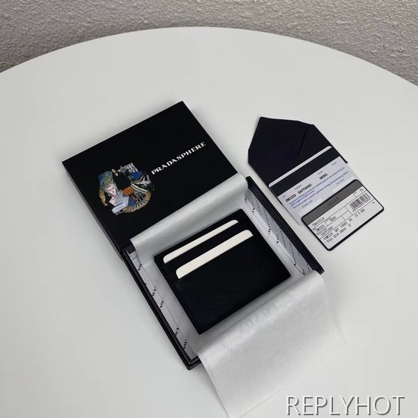 프라다 2020 사피아노 남성용 카드 퍼스,PRAW0161,10CM.블랙블루,네이비그린