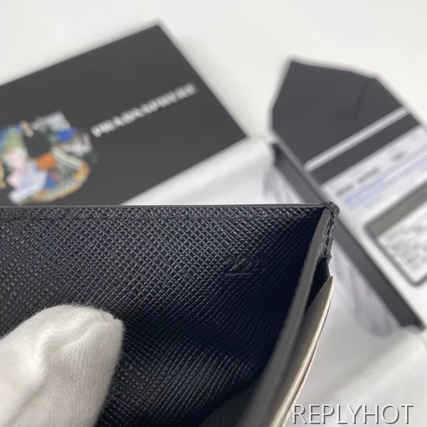 프라다 2020 사피아노 남성용 카드 퍼스,PRAW0161,10CM.블랙블루,네이비그린