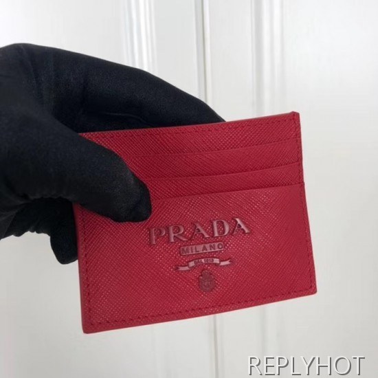 프라다 2020 사피아노 여성용 카드 퍼스 PRAW0178,11.2CM.레드