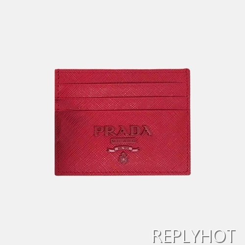 프라다 2020 사피아노 여성용 카드 퍼스 PRAW0178,11.2CM.레드