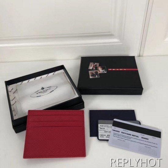 프라다 2020 사피아노 여성용 카드 퍼스 PRAW0178,11.2CM.레드