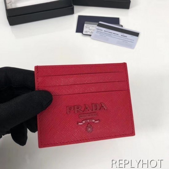 프라다 2020 사피아노 여성용 카드 퍼스 PRAW0178,11.2CM.레드