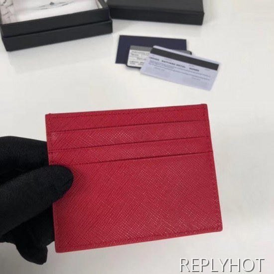 프라다 2020 사피아노 여성용 카드 퍼스 PRAW0178,11.2CM.레드