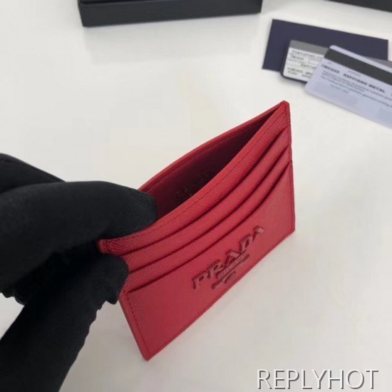 프라다 2020 사피아노 여성용 카드 퍼스 PRAW0178,11.2CM.레드