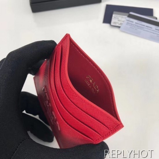 프라다 2020 사피아노 여성용 카드 퍼스 PRAW0178,11.2CM.레드