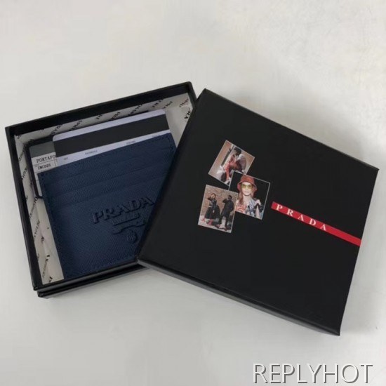 프라다 2020 사피아노 여성용 카드 퍼스 PRAW0177,11.2CM.블루