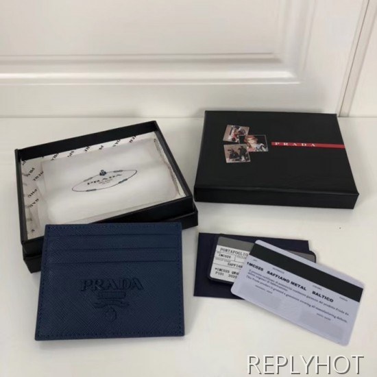 프라다 2020 사피아노 여성용 카드 퍼스 PRAW0177,11.2CM.블루