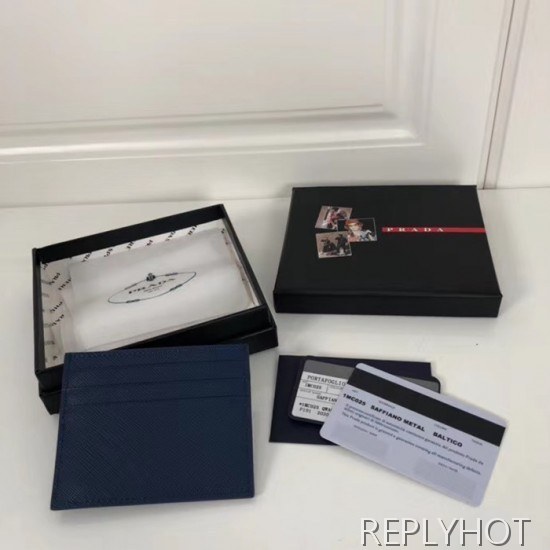 프라다 2020 사피아노 여성용 카드 퍼스 PRAW0177,11.2CM.블루