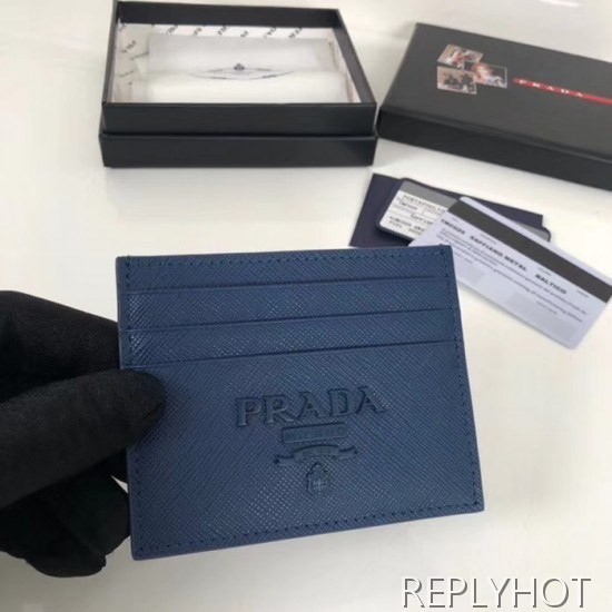 프라다 2020 사피아노 여성용 카드 퍼스 PRAW0177,11.2CM.블루