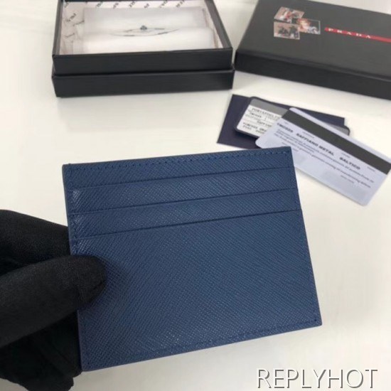 프라다 2020 사피아노 여성용 카드 퍼스 PRAW0177,11.2CM.블루
