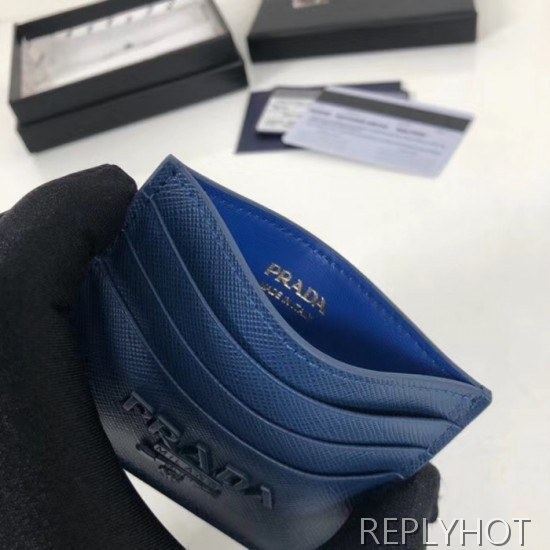 프라다 2020 사피아노 여성용 카드 퍼스 PRAW0177,11.2CM.블루